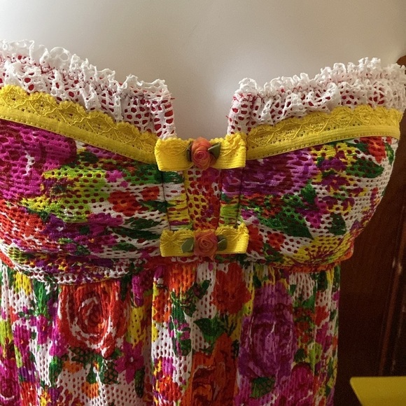 BETSEY JOHNSON Vintage Floral Swim Dress Sz medium - Picture 3 of 5